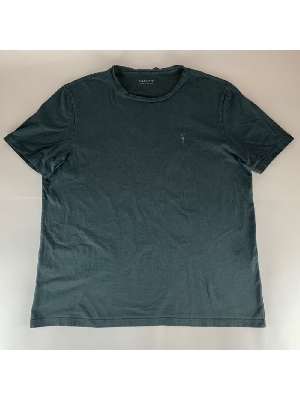 All Saints Gray Green Short Sleeve Crewneck Shirt Mens 2XL XXL READ